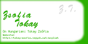 zsofia tokay business card