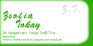 zsofia tokay business card